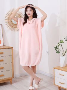 Pure Cotton Soft Bath Towel Womens Wearable Bath Robe Student Bath Skirt Nightgown Home Use Absorbent Wrap Towel