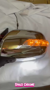 TOYOTA HIACE KHD200 SIDE MIRROR HIGH SPEC CHROME WITH LED AUTO FOLD CERMIN SISI SIDE MIRROR HIACE