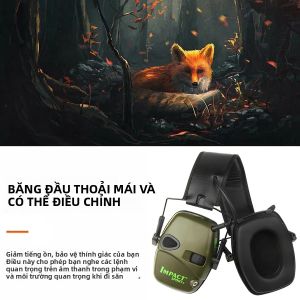 Tai Nghe Chụp Tai Bắn Súng Chiến Thuật Tai Nghe Khuếch Đại Âm Thanh Điện Tử Dành Cho Thể Thao Ngoài Trời Bảo Vệ Tai Giảm Tiếng Ồn