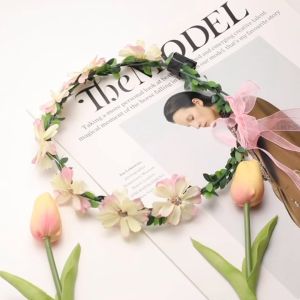 Bride Flower Headband Light String Handmade Three Colors Optional Childrens Photo Decoration Hair Circle