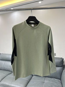 Outdoor Sports Series Mens Fitness Long Sleeve Comfortable Hoodie T-Shirt Spring Autumn Color Block round Neck Pullover Base Layer