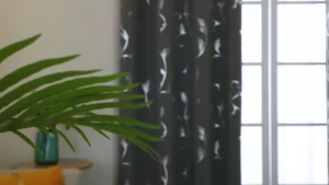 99% Silver-Foil-Printed Blackout Curtain For Living Room Bedroom Window With Rings Elegant Curtains