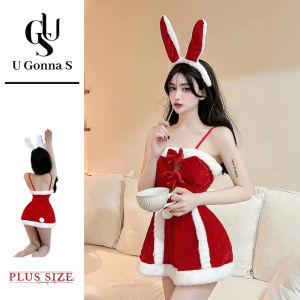 U Gonna S ชุดนอนคริสต์มาสชุดชั้นในดันแขนกุดสีแดงสำหรับเสื้อผ้ากุลสตรีชุดนอนแฟชั่น2025ดีไซน์ใหม่ยืดหยุ่นของขวัญคริสต์มาสสำหรับงานเลี้ยง