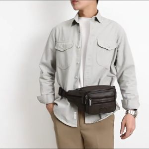 Túi đi xe đạp Túi du lịch Túi thắt lưng Túi thể thao ngoài trời địu ba lô Chất liệu: Da thật 100% da bò