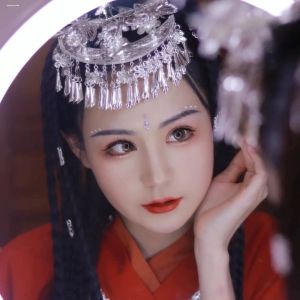 Miao Headdress March 3 Ethnic Hair Accessories Tassel Hairpin Miao Silver Dong Hair Comb Kids Ancient Han Chinese Clothing Accessories