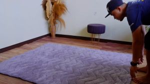 Karpet bulu Quilting anti slip premium 160x90cm mewah lembut halus dan empuk anti rontok