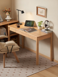 YUANSHI YUANSU | Nordic Modern Oak Wood Study Computer Desk For Small Homes