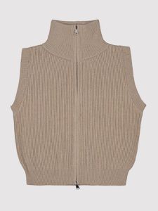 Fashion Winter Knit Double Zipper Turtleneck Vest