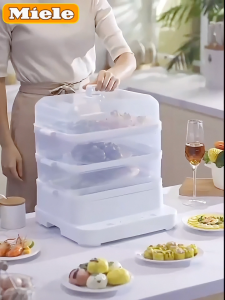 ความจุขนาดใหญ่ 3 ชั้น 24L หม้อนึ่งไฟฟ้า เครื่องนึ่งไฟฟ้า ระบบสำรองอัจฉริยะ เก็บรักษาความร้อนอัตโนมัติ หรือนึ่งอาหารทุกชนิด หม้อนึ่งอเนกประสงค์