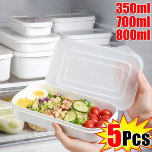 5pcs 350/700/800ml Frozen Meat Storage Box / Microwave Safe Food Storage Box / Refrigerator Food Fresh-keeping Box Container Boxes