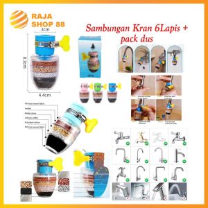 Sambungan Kran Filter Air 6 Lapis Saringan Filter Kran Air 6 Lapis + Dus