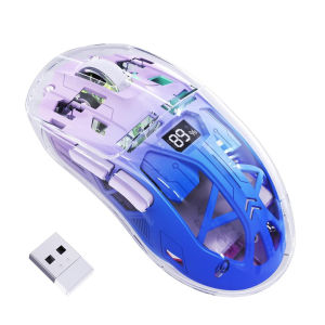 ฟรี Wolf A2 เมาส์สองโหมด RGB Luminous 2.4G ไร้สายบลูทูธโปร่งใสเกม E-sports คอมพิวเตอร์เมาส์สํานักงาน