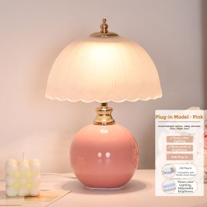 HAOXIANGJIA | Bedside Lamp Bedroom Creamy French Style High-end Warm Atmosphere