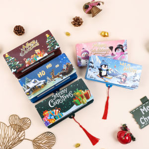 Santa Dollar Money Box With 10 Slots Christmas Party Gift Cash Holder For Kids Holiday Surprise Present Card Holder 1pcs