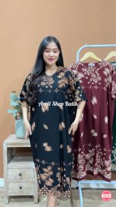 DASTER BIGSIZE LD 140 BUSUI MOTIF MARWA KEKINIAN TERBARU DRESS WANITA SUPER JUMBO BUMIL VIRAL