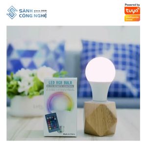Bóng Đèn LED Tiktok RGB Đổi Màu 15W Siêu Sáng Dành Cho Livestream Quay Video Đèn Ngủ Có Remote Điều Khiển Từ Xa
