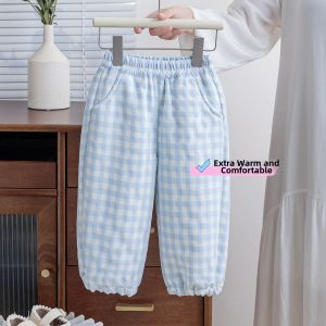 Plaid Thermal Pants for Girls Winter