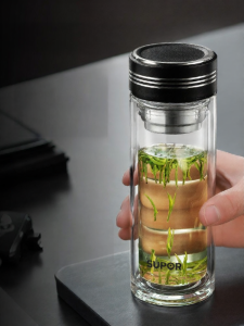 Supor | Double Layer Glass Tea Cup Tea Water Separation