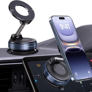 Vacuum Magnet Car Bracket Upgraded Version Multi-angles Adjustment Strong Magnetic Suck Foldable Car Navigation Phone Holder