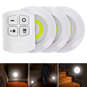 BEDROOM LED CABINET WARDROBE NIGHT LIGHT LAMP 3 + 1 REMOTE COB KITCHEN CABINET LIGHT WITH REMOTE CONTROL