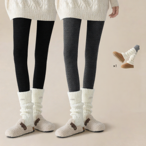 NEARKINS | Warm Autumn Winter Leggings Grey Plush