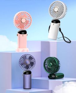 Kipas angin portabel kipas lipat leher 5 speed kipas genggam
