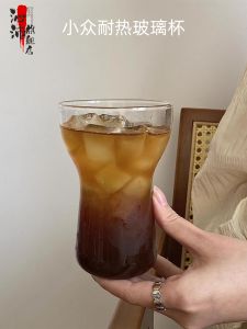 Heat Resistant Glass Coffee Cup Americano Latte Milk Bubble Water Breakfast Cup Nordic Style Pure Color Commercial Use