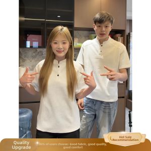 ZHUOCAN | Stylish Shoulder Construction Deconstructed Henley Polo Shirt Mens