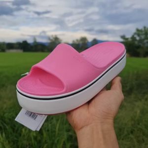 รองเท้า Crocs Womens Platform Slide รองเท้าแตะแบบสวม รองเท้าผู้หญิง สุขภาพ 37-40