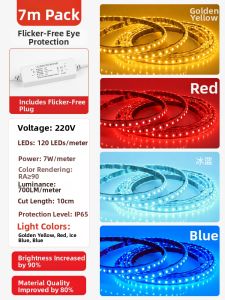 SHUOYU | Self-adhesive Super Bright Waterproof Soft LED Strip 220V