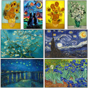 1000 Pieces Jigsaw Puzzle Beautiful Van Gogh Starry Night And Sunflowers Scene For Adults Perfect For Quiet Evening Activity