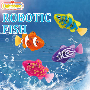 Small Fish Toy Robo Alive Fish Toy Robotic Fish With Lights Swimming Fish Pretend Play Fish Moving Toys