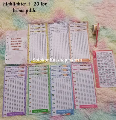 Money Saving Challenge | Kertas Binder A6 Bebas Pilih