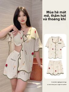 MiiOW | Áo ngủ lụa băng mùa hè cho nữ MiiOW Cat Person Áo ngủ mềm mại thoáng khí dễ thương dễ thương mặc nhà Áo ngủ mùa hè