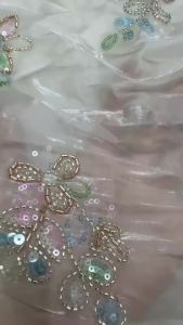 Thời Trang Cao Cấp Vải Handmade Thêu Lưới Ren Đính Hạt Cho Nữ Váy Cưới Sang Trọng Tinh Tế Bán Chạy
