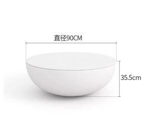 Modern Minimalist Coffee Table Cream Rock Board round Simple Chic Italian Style Luxury No Storage No Assembly Required