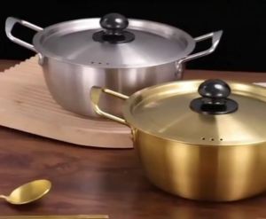 Korean Stainless Steel Instant Noodle Pot with Lid Household Non-Stick Pans Soup Saucepan Cookware Kitchen Cooking Utens