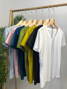 เสื้อยืดคอกลมแขนสั้นผ้าคอตตอนเงา 80 ต้นแบบใหม่ สีขาวดำ ทรงหลวม ลำลอง สำหรับผู้หญิงในฤดูร้อน