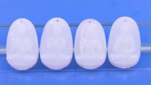 Mặt dây chuyền Phổ hiền đá trắng 2.2 x 3.6 cm 3.2 x 5 cm kèm vòng cổ dây chuyền inox + móc inox Phật bản mệnh