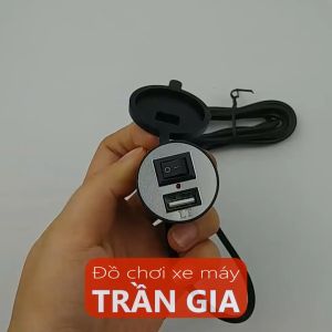 Sạc pin điên thoại gắn xe máy Vision AB Sh Mode Lead Vario Grande Janus Wave Sirius Winner Exciter...