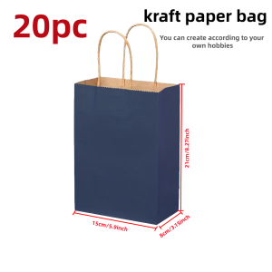 Brown Gift Kraft Paper Bag with Handle Reusable for Business Groceries Birthdays Weddings Childrens Parties Gifts