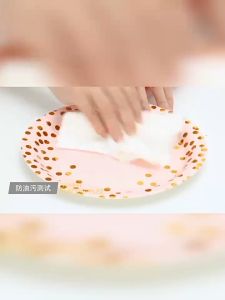 ถาดกระดาษทิ้งถ้วยกระดาษมีดส้อมช้อนฟางปาร์ตี้(10 แพ็ค)