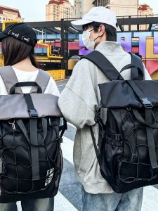 Large Capacity Casual Basketball Mens Backpack Double Shoulder Travel Bag School Bag Sports Style Nylon Pure Color for Youth