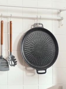 💎Dita_shop💎 กะทะปิ้งย่าง กะทะย่างทรงแบน ผิวลื่นไม่ติด ทำความสะอาดง่าย พร้อมส่ง