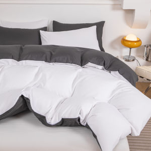 ปลอกผ้านวมลายตารางซูเปอร์คิงไซส์หุ้มสองด้านปลอกผ้านวมนุ่ม AB 1ชิ้น