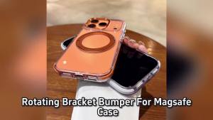 Rotating Bracket Bumper Transparent For Magsafe Case for iPhone 17 16 15 Pro Max Air Magnetic Wireless Charging Acrylic Cover