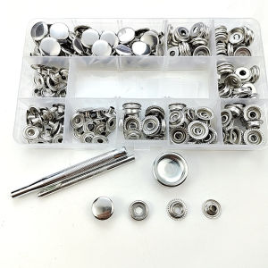 with 3 tools For Leather Craft Jeans Bags 50Set(include 200Pcs) 15mm Stainless Steel Snap fastener set Heavy duty Marine Boat Canvas Screw Snap buttons