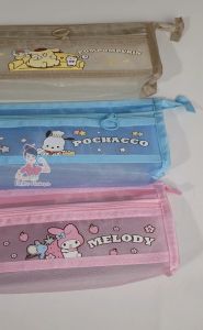 Tempat Pensil Anak Sanrio Bahan Jaring Tebal Alat Tulis Sekolah Kuromi Melody Cinnamoroll