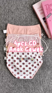 BOBOHO - (4PCS) PAKET PAKAIAN DALAM / CELANA DALAM KATUN ANAK PEREMPUAN MOTIF KARAKTER BARU LUCU
