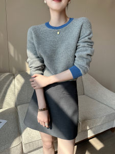 Áo Len Dệt Kim Cổ Tròn Tay Dài Màu Trơn Màu Dành Cho Nữ Mùa Thu 2025 Áo Len Cardigan Cổ Tròn Thoải Mái Giảm Béo